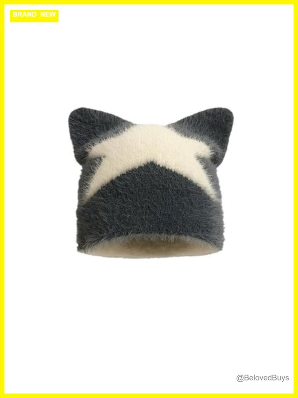 Plush Cat Ear Beanie Butterfly Star Knit Winter Hat